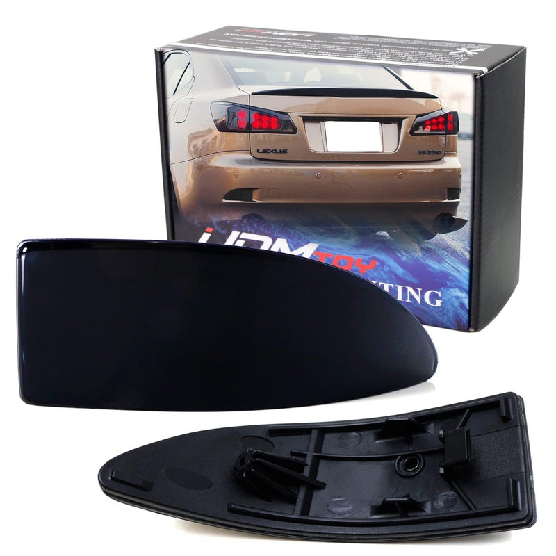 iJDMTOY Smoked Lens Rear Bumper Reflector Lenses Compatible With 2006-2013 Lexus IS IS250 IS350, OE-Spec LH RH Assembly - Image 1